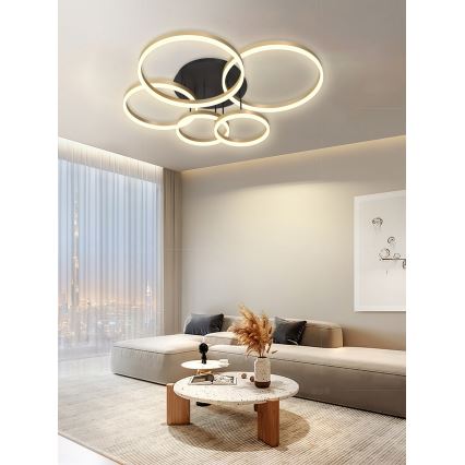 Wofi 9049-601 - LED stropna lampa s prigušivanjem PERPIGNAN LED/80W/230V zlatna