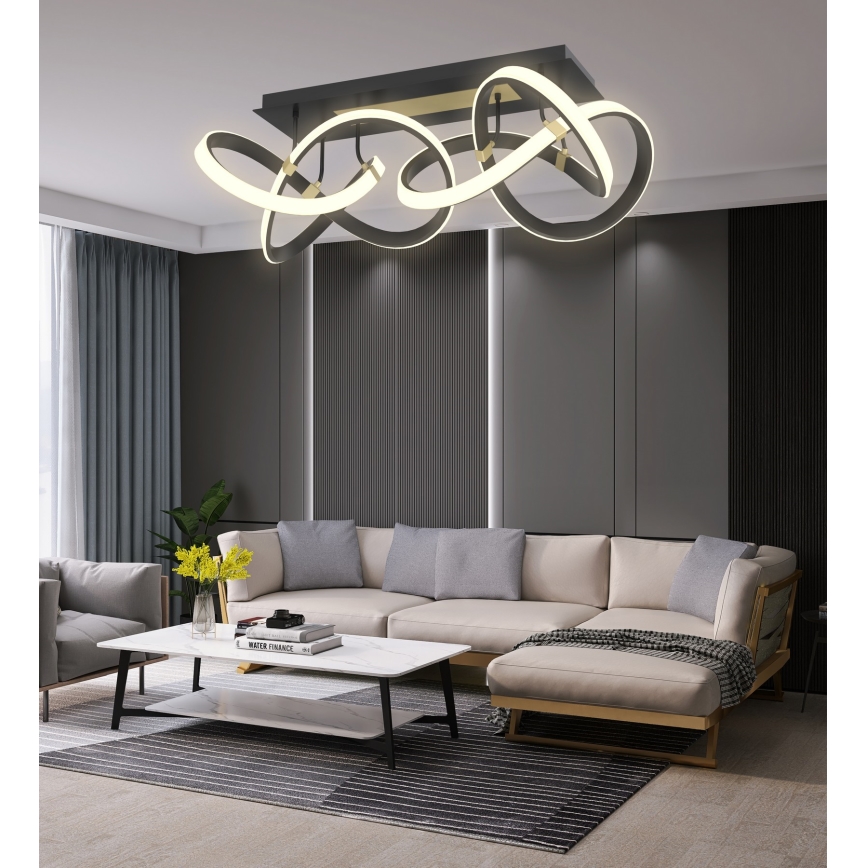 Wofi 9134-204 - LED stropna lampa s mogućnošću prigušivanja INDIGO LED/64W/230V crna/zlatna