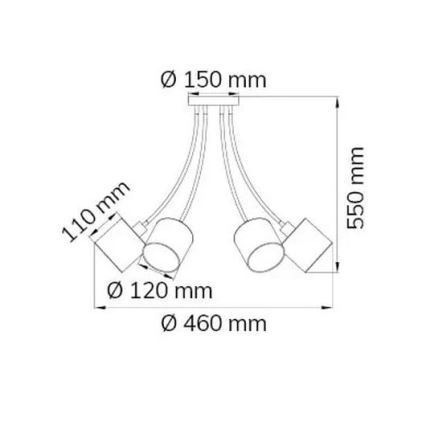 Wofi 9609.06.10.9000 - Viseći luster CHARME 6xE14/40W/230V