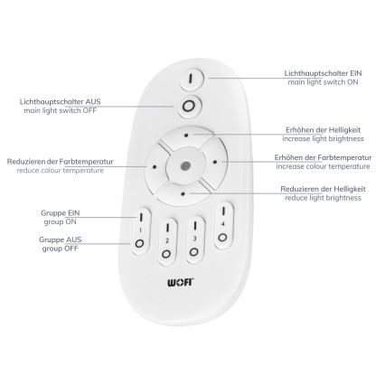 Wofi 9694.01.70.7120 - LED Prigušiva stropna svjetiljka MILO LED/52W/230V 2700-6000K + daljinski upravljač