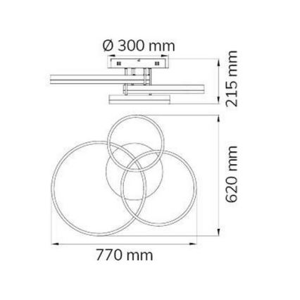 Wofi 9822.03.88.9000 - LED stropna lampa s mogućnošću prigušivanja VAASA LED/58W/230V