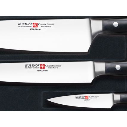 Wüsthof - Set kuhinjskih noževa CLASSIC IKON, 3-dijelni, crni