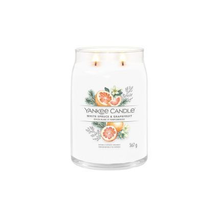 Yankee Candle - Mirisna svijeća WHITE SPRUCE & GRAPEFRUIT velika 567g 60-90 sati
