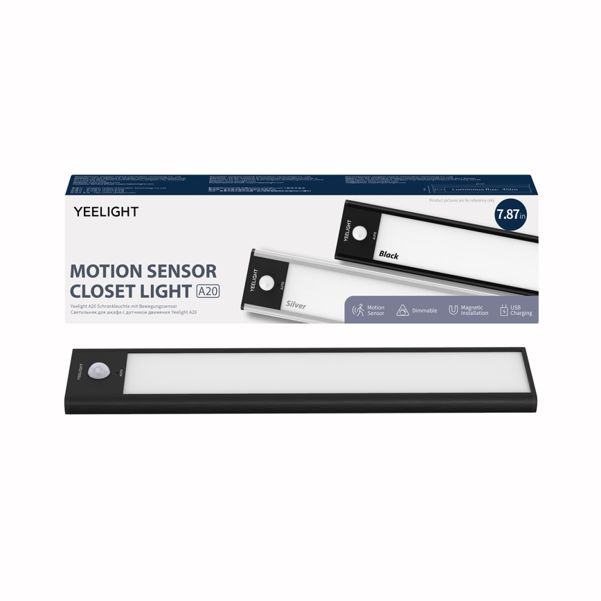 Yeelight - LED Prigušiva punjiva rasvjeta za namještaj sa senzorom LED/1,8W/1100 mAh 4000K 20 cm crna