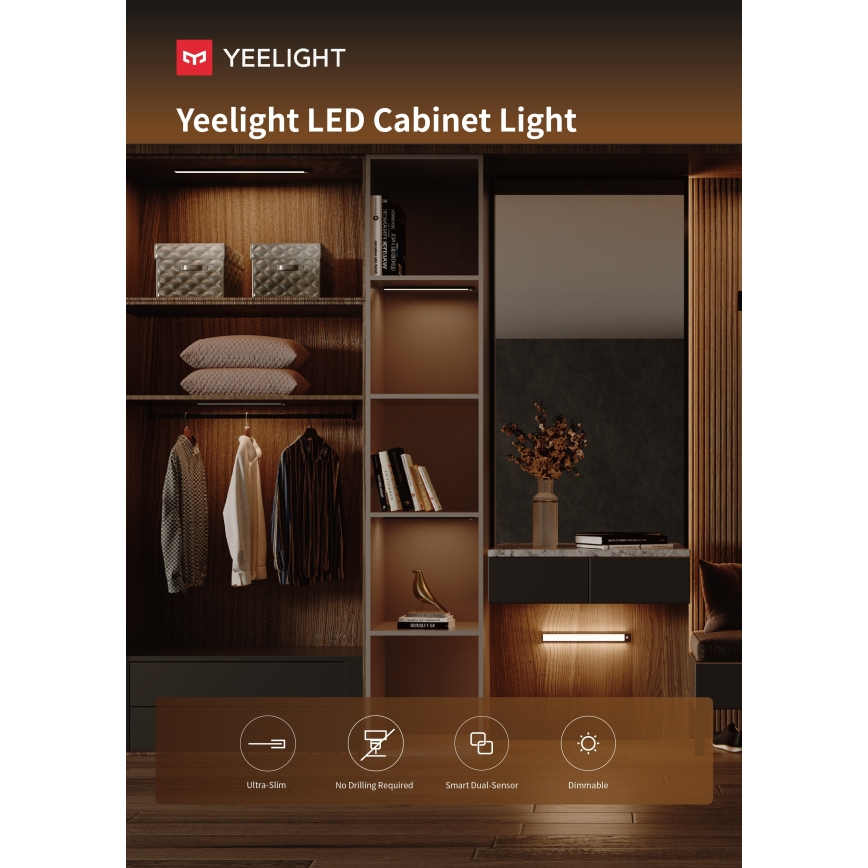 Yeelight - LED Prigušiva punjiva rasvjeta za namještaj sa senzorom LED/2,4W/2200 mAh 4000K 60 cm srebrna