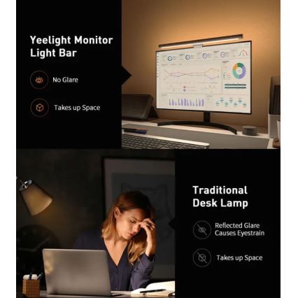 Yeelight - LED RGB Prigušivo osvjetljenje za monitor LED/10W/230V IP50 CRI 95 + daljinski upravljač