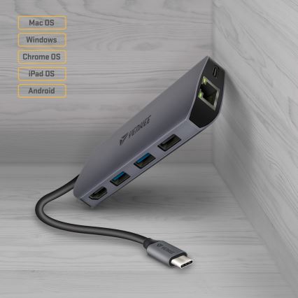 Yenkee - Hub s više portova 8u1 USB-C