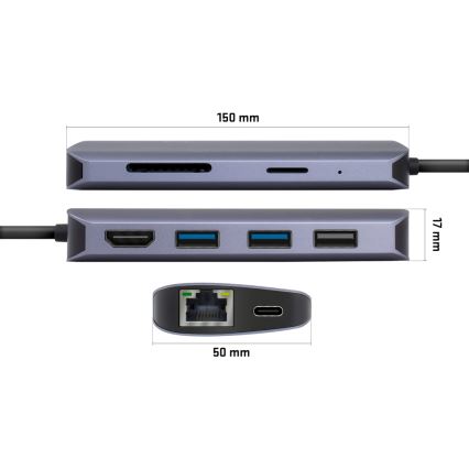 Yenkee - Hub s više portova 8u1 USB-C