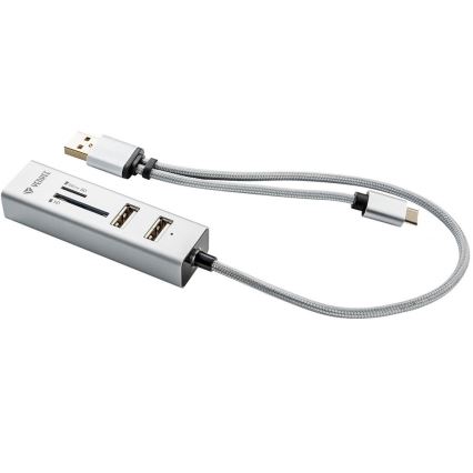 Yenkee - USB 2.0 i USB-C OTG razdjelnik i čitač kartica