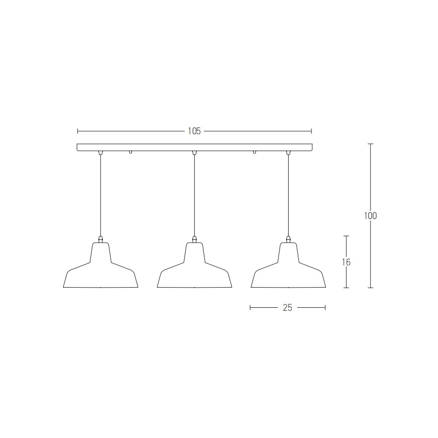 Zambelis 1653 - Luster na sajli 3xE27/40W/230V beton