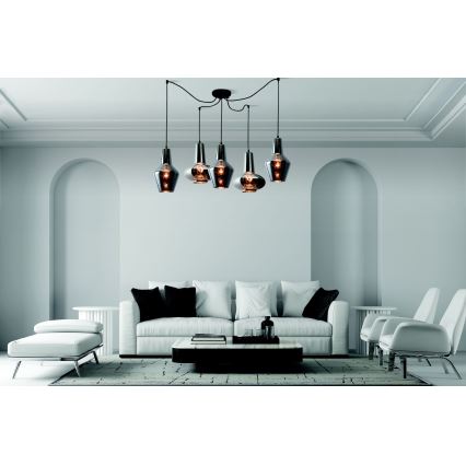 Zambelis 17150 - Luster na sajli 5xE27/40W/230V pauk