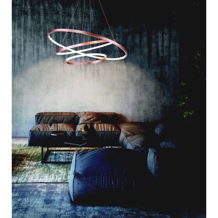 Zambelis 180031-D - LED prigušivački luster na užetu LED/135W/230V bakar