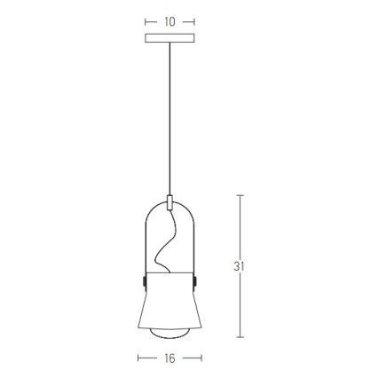 Zambelis 18192 - Luster na sajli 1xE27/40W/230V crna