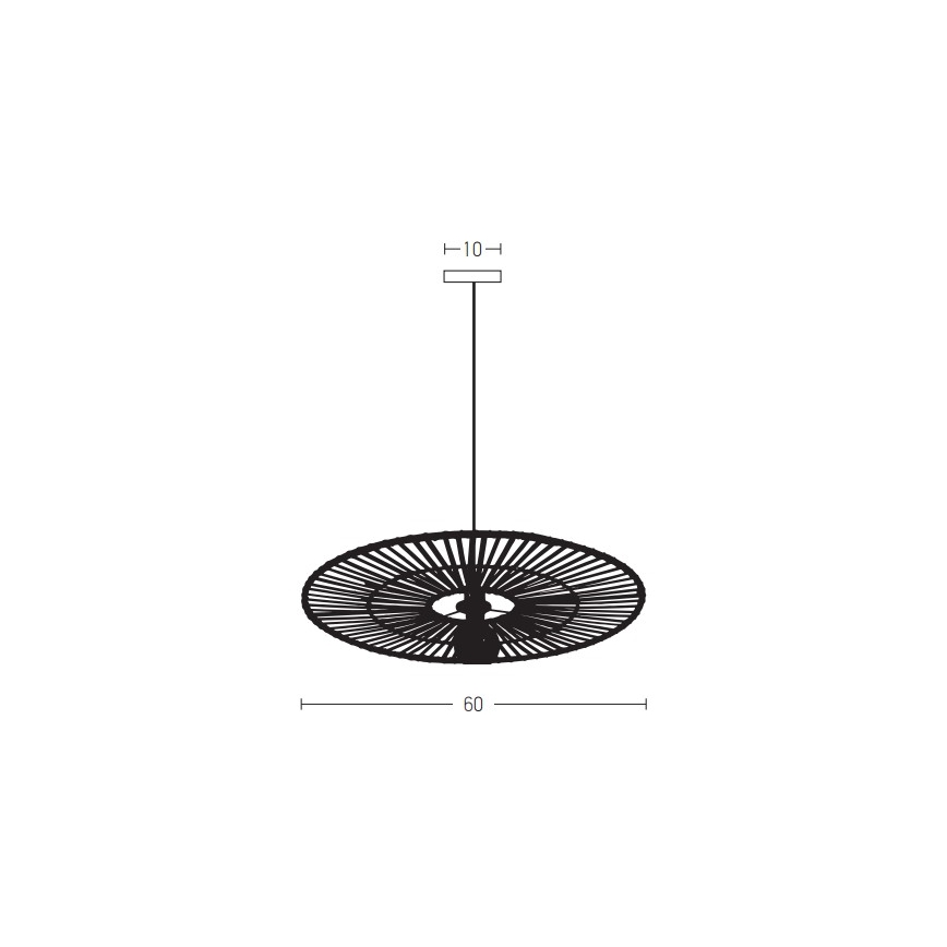 Zambelis 19104 - Luster na sajli 1xE27/40W/230V bambus/crna