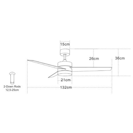 Zambelis 19134 - LED Stropni ventilator LED/15W/230V 3000/4000/6000K mat krom + daljinski upravljač