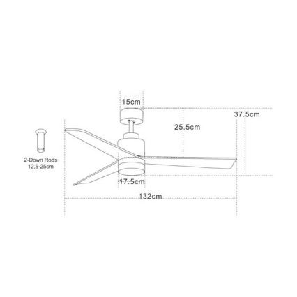 Zambelis 19135 - LED Stropni ventilator LED/15W/230V 3000/4000/6000K + daljinski upravljač