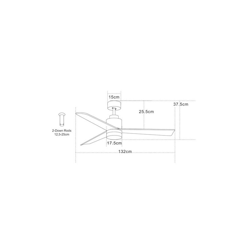 Zambelis 19135 - LED Stropni ventilator LED/15W/230V 3000/4000/6000K + daljinski upravljač