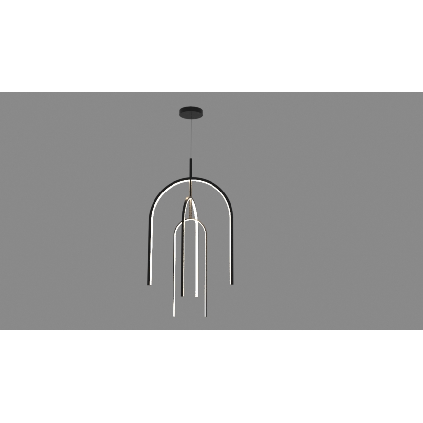 Zambelis 1932 - LED Prigušivi luster na sajli LED/80W/230V crna