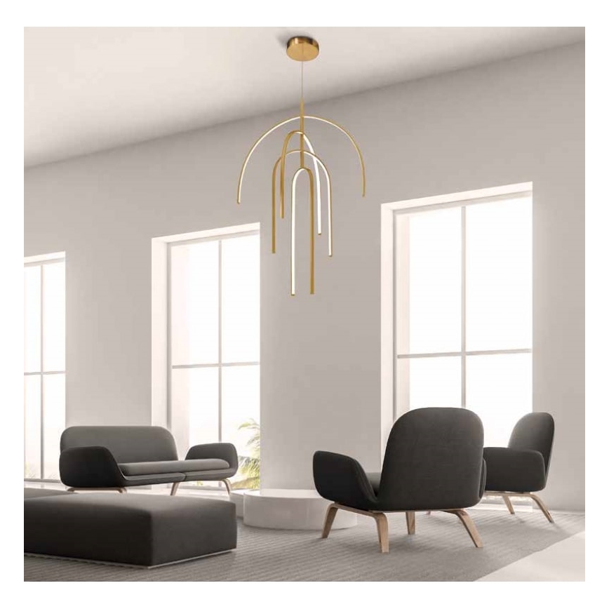 Zambelis 1933 - LED Prigušivi luster na sajli LED/96W/230V zlatna
