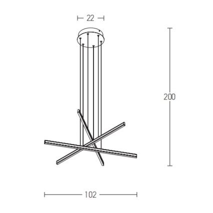 Zambelis 1947 - LED Prigušivi luster na sajli LED/48W/230V crna