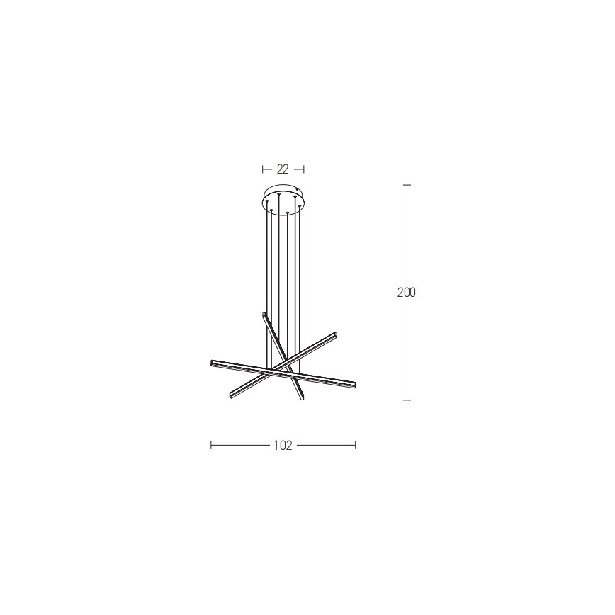 Zambelis 1947 - LED Prigušivi luster na sajli LED/48W/230V crna
