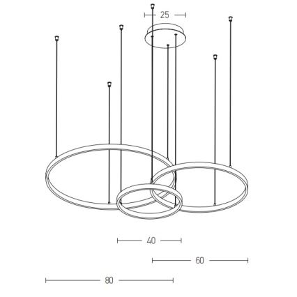 Zambelis 1956-D - LED Prigušivi luster na sajli LED/136W/230V