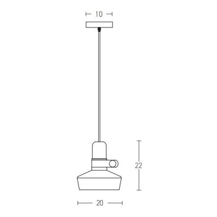 Zambelis 1990 - Luster na sajli 1xE27/40W/230V hrast/crna