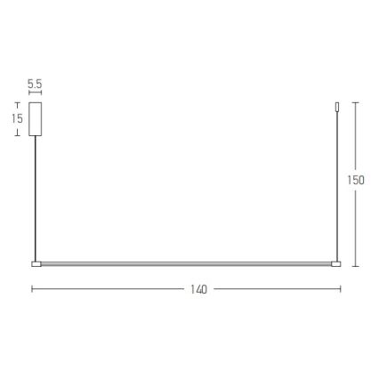 Zambelis 20119 - LED Luster na sajli LED/20W/230V crna