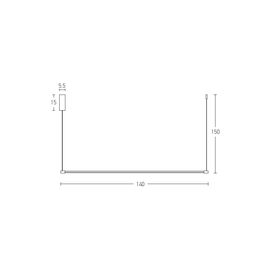 Zambelis 20119 - LED Luster na sajli LED/20W/230V crna