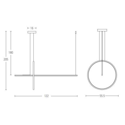 Zambelis 20128 - LED Prigušivi luster na sajli LED/48W/230V