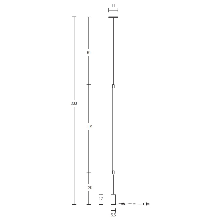 Zambelis 20184 - LED Podna lampa LED/22W/230V