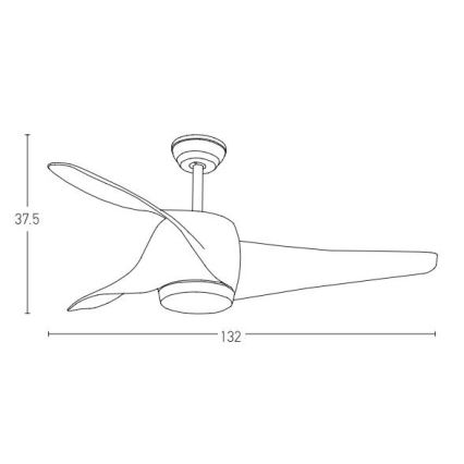 Zambelis 20256 - LED Stropni ventilator LED/15W/230V 3000/4000/6000 trešnja + daljinski upravljač