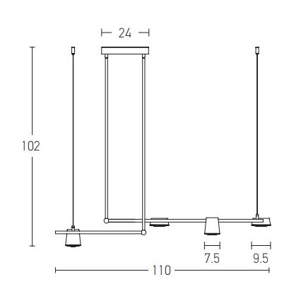 Zambelis 2035 - LED Viseći luster LED/28W/230V