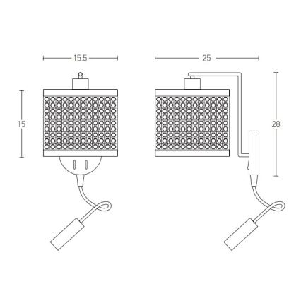 Zambelis 20355 - LED Zidna lampa 1xE27/40W + LED/3W/230V ratan