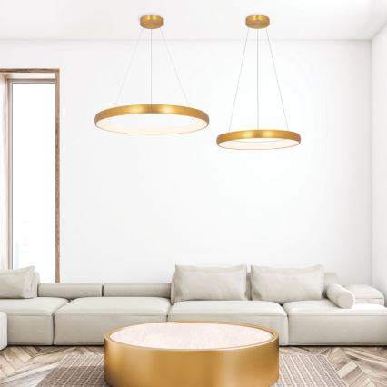 Zambelis 2046 - LED luster s prigušivanjem na užetu LED/30W/230V promjer 40 cm zlatna