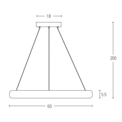 Zambelis 2054 - LED Prigušivi luster na sajli LED/50W/230V pr. 60 cm zlatna