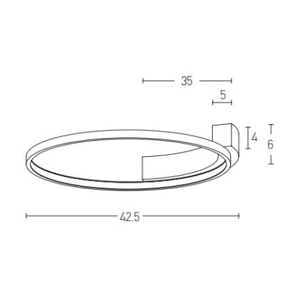 Zambelis 2074 - LED Zidna svjetiljka LED/25W/230V pr. 42,5 cm crna