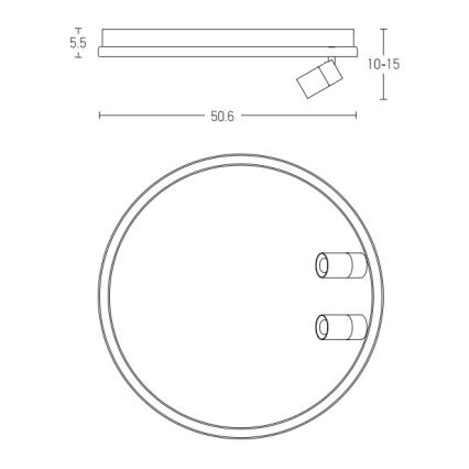 Zambelis 22014 - LED Prigušiva stropna svjetiljka LED/71W/230V crna