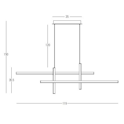 Zambelis 22022 - LED Prigušivi luster na sajli LED/41W/230V zlatna