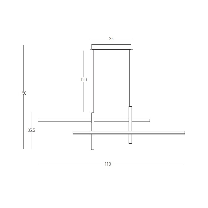 Zambelis 22022 - LED Prigušivi luster na sajli LED/41W/230V zlatna