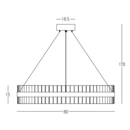 Zambelis 22040 - LED Prigušivi luster na sajli LED/68W/230V zlatna