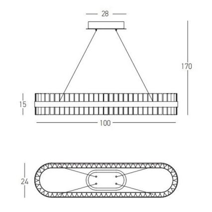 Zambelis 22041 - LED Prigušivi luster na sajli LED/68W/230V zlatna