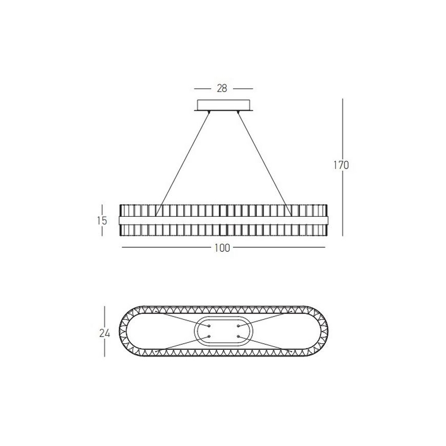 Zambelis 22041 - LED Prigušivi luster na sajli LED/68W/230V zlatna