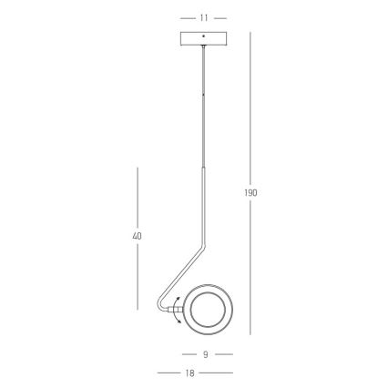 Zambelis 22044 - LED Prigušivi luster na sajli LED/7W/230V CRI90 bijela