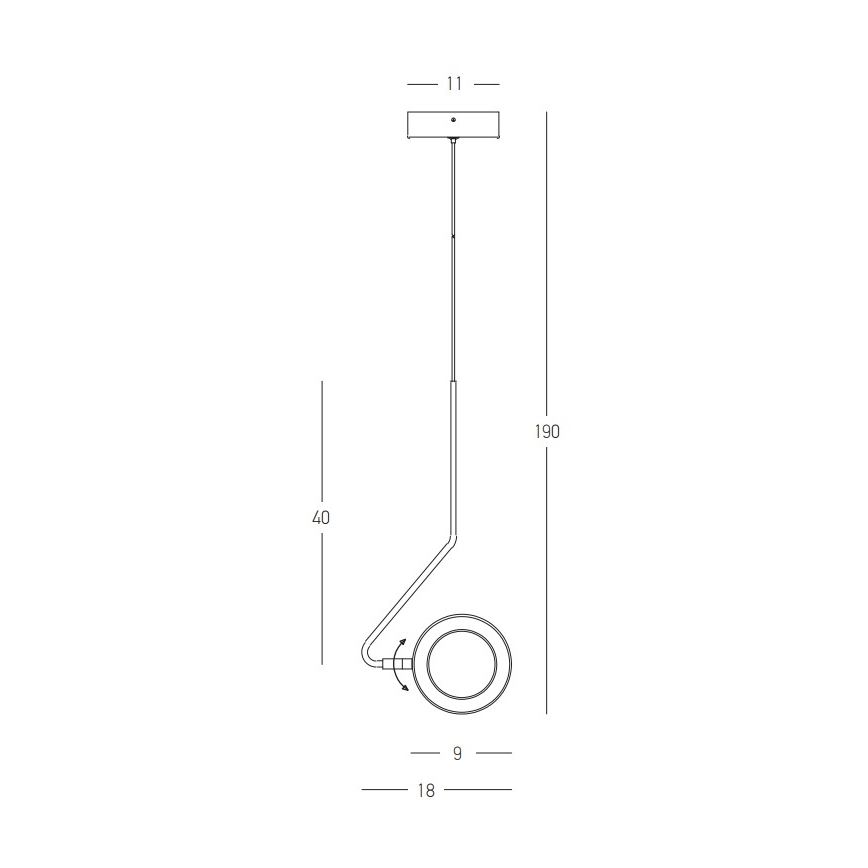 Zambelis 22045 - LED prigušivački luster na užetu LED/7W/230V CRI90 crna