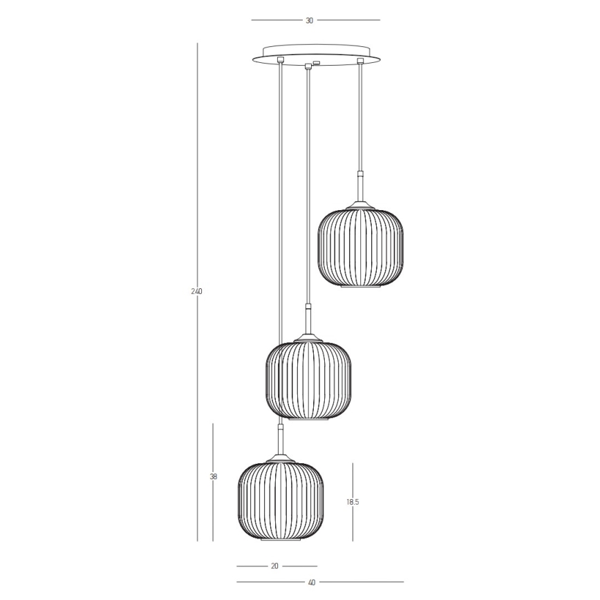 Zambelis 22073 - Luster na sajli 3xE27/40W/230V