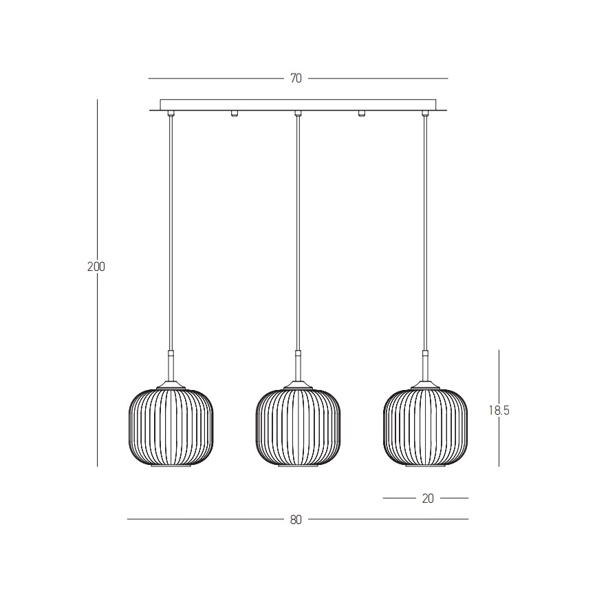 Zambelis 22074 - Luster na sajli 3xE27/40W/230V