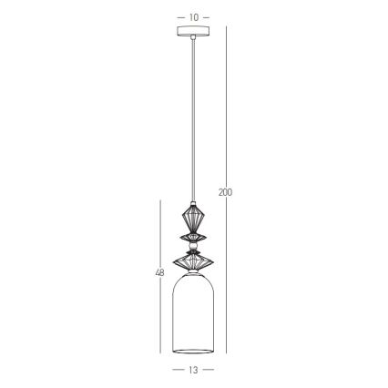 Zambelis 22078 - Luster na sajli 1xE27/40W/230V