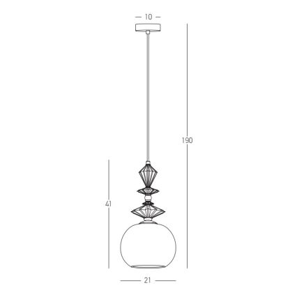 Zambelis 22079 - Luster na sajli 1xE27/40W/230V