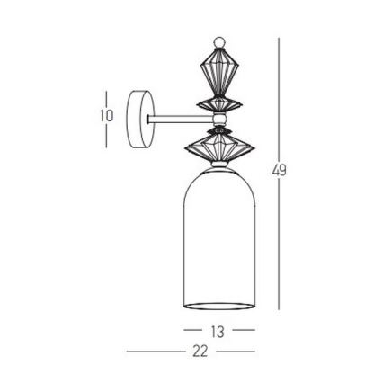 Zambelis 22080 - Zidna lampa 1xE27/40W/230V